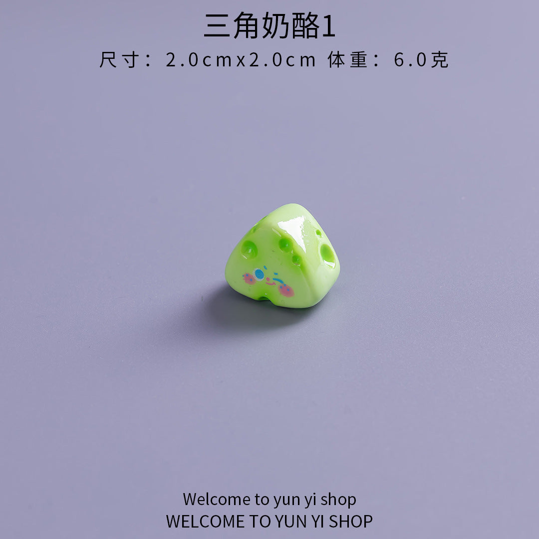 树脂摆件可爱奇趣小奶酪 微景观装饰品diy食玩造景配件桌面小摆件