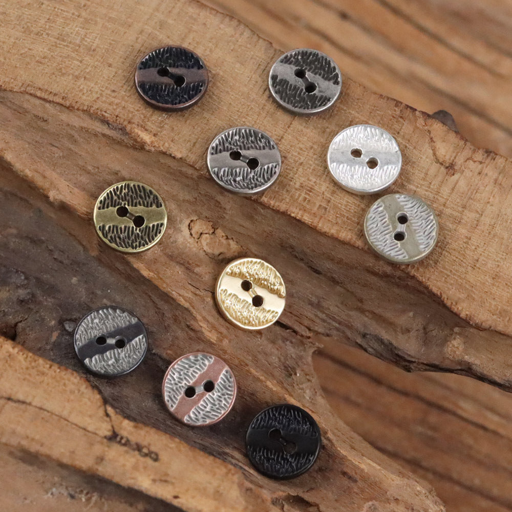Bunli - DIY 10 Pack Textured Varied-Tone Round Button