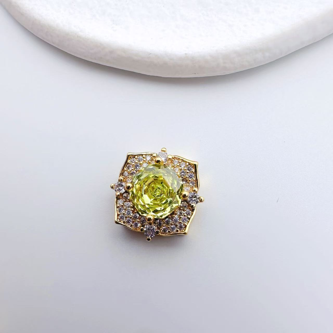铜镀18K保色玫瑰切锆石雪落下多通隔珠diy饰品配件水晶串珠材料