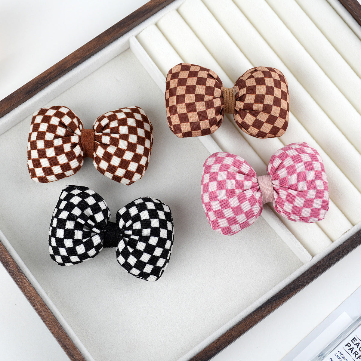 Chivy - Plaid Checker Bow Embellishment Accessory