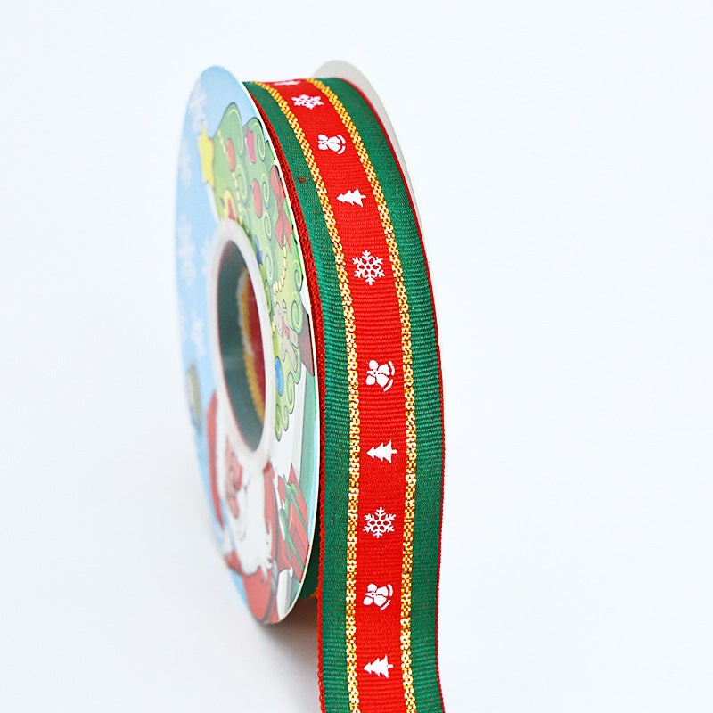 Rivora - Striped Christmas Print Ribbon