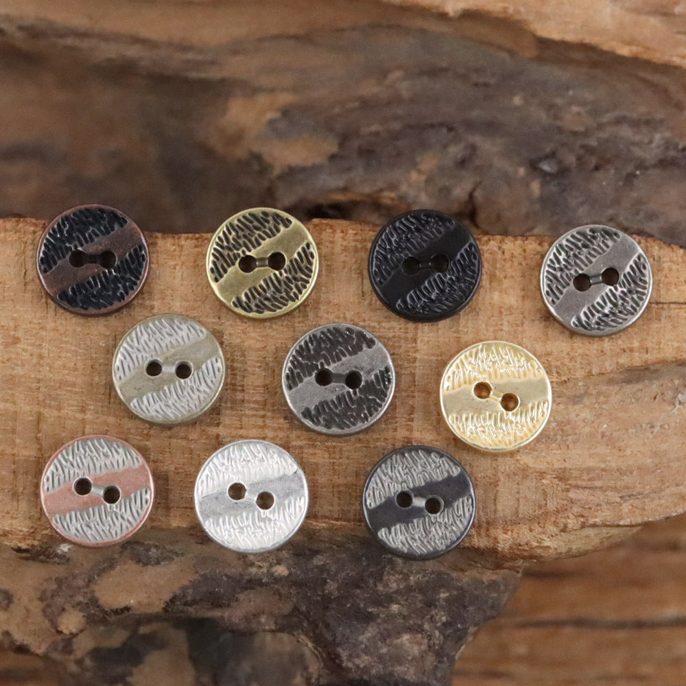 Bunli - DIY 10 Pack Textured Varied-Tone Round Button