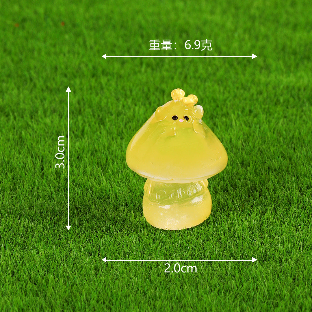 微景观创意仿真夜光小蘑菇多肉盆栽园艺造景装饰品配件迷你小摆件
