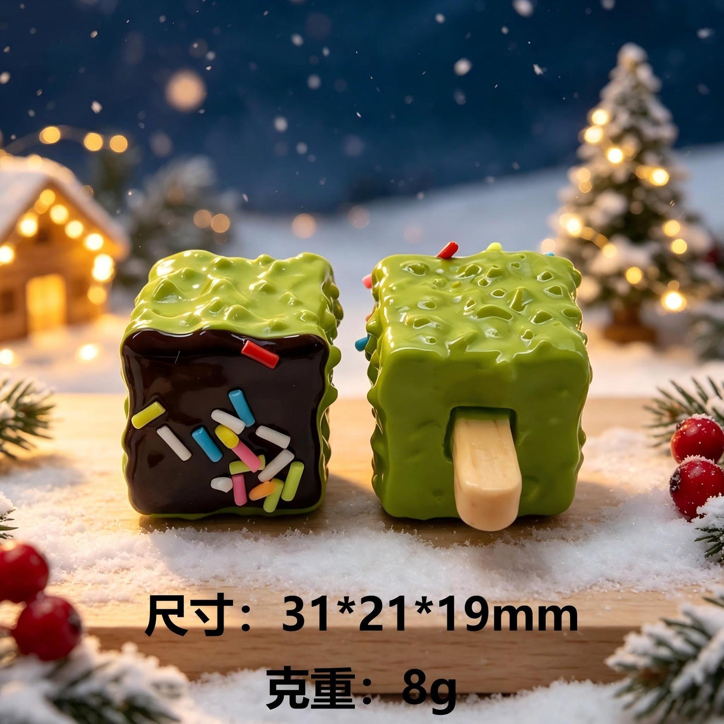 仿真巧克力糖针雪糕树脂卡通微缩食玩布景摆件DIY钥匙扣挂件饰品