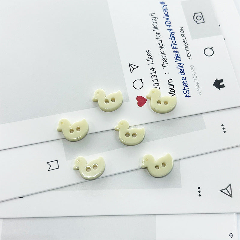 13mm可爱小黄鸭两眼树脂纽扣儿童毛衣娃衣装饰扣手工DIY辅料配件