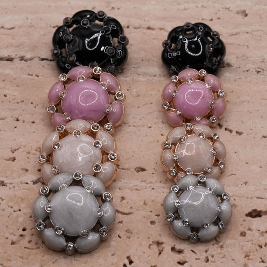 Bunli - DIY 10 Pack Floral Domed-Center Buttons