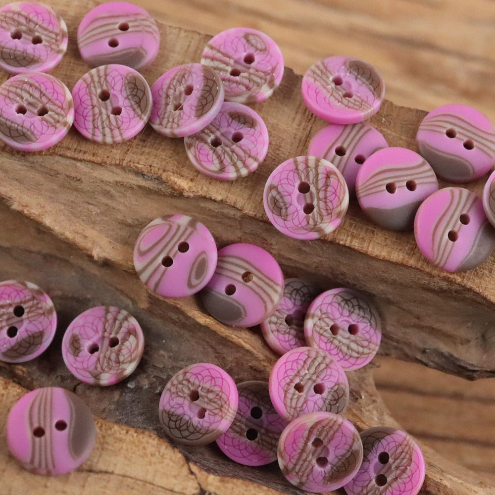 Bunli - DIY 10 Pack Layered Lotus Two Hole Button
