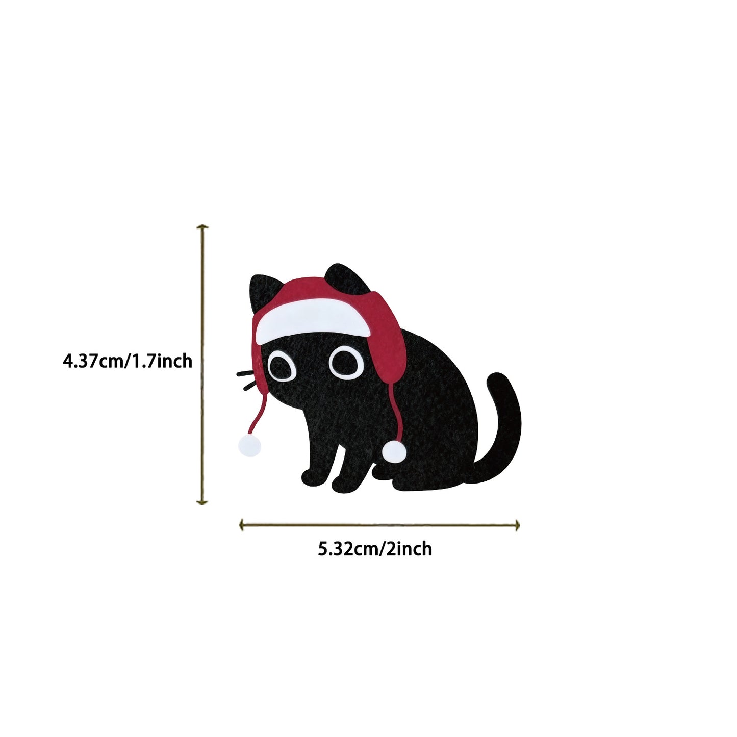 50张卡通圣诞黑猫贴纸可爱高颜值装饰手机手账桌面防水自粘贴批发