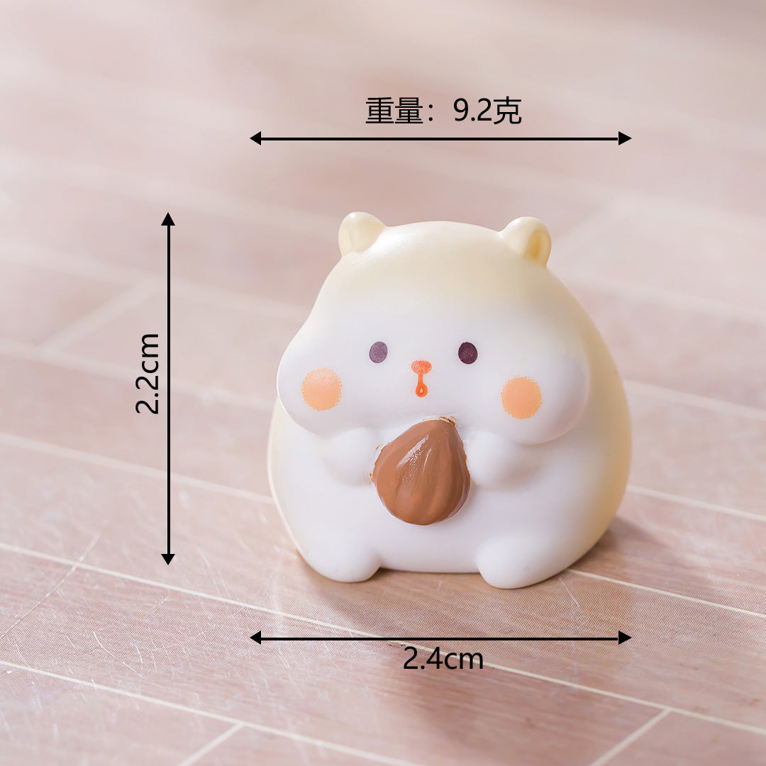 微景观创意可爱圆圆小仓鼠 公仔娃娃屋diy装饰配件迷你桌面小摆件