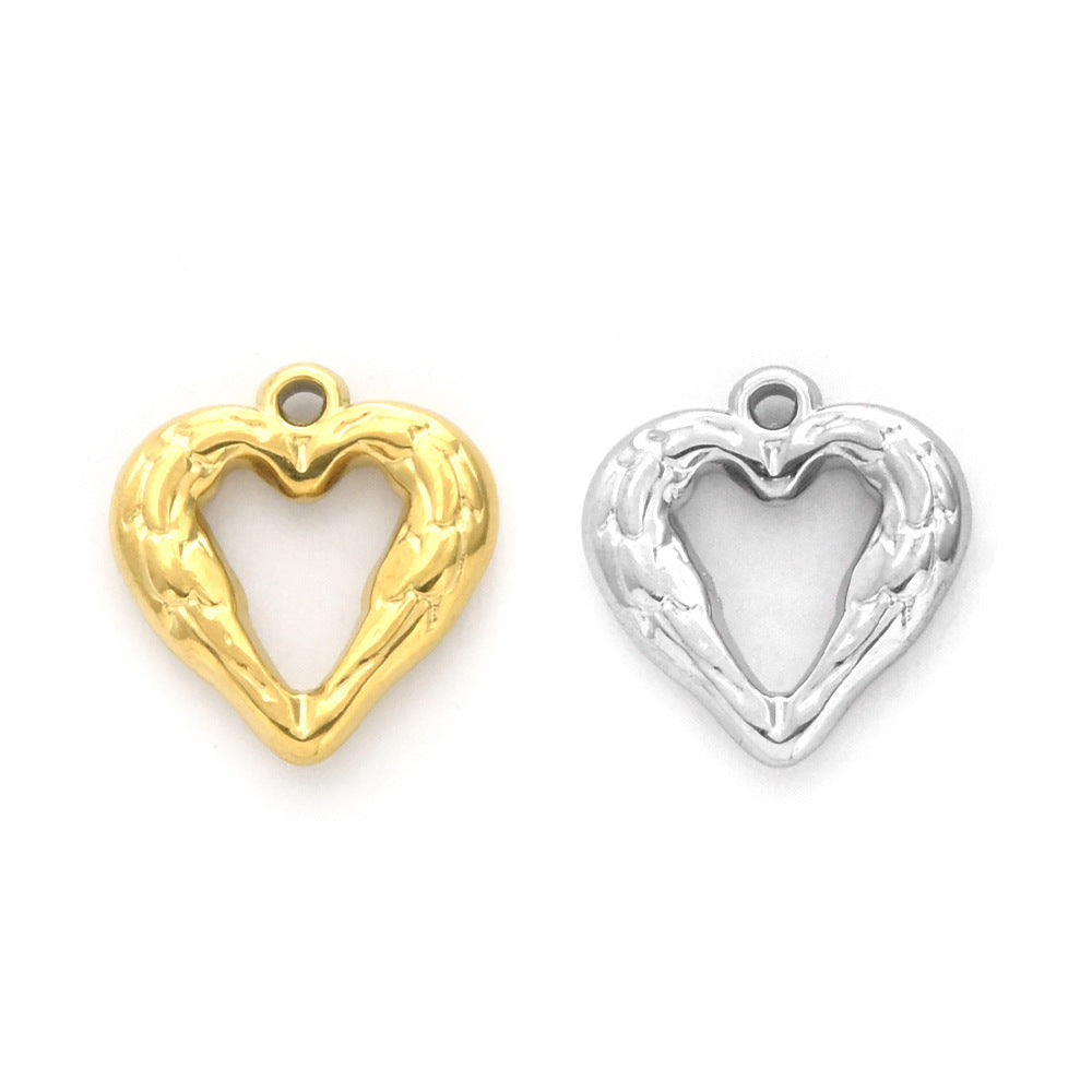 Elvane - Gold-Tone or Silver-Tone Open-Heart Pendant Only