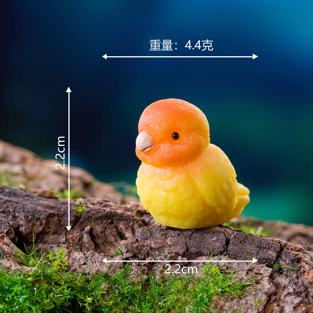 微景观可爱小鹦鹉写实鹦鹉树脂工艺品萌粒摆件办公室桌面汽车摆件