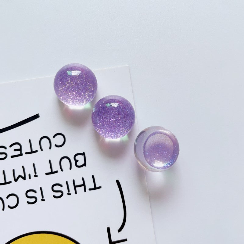 Korean Color Transparent Star Sense Glitter Pink Half Pill Diy Resin Accessories Earrings Hair Clip Cell Phone Case Shoe Material