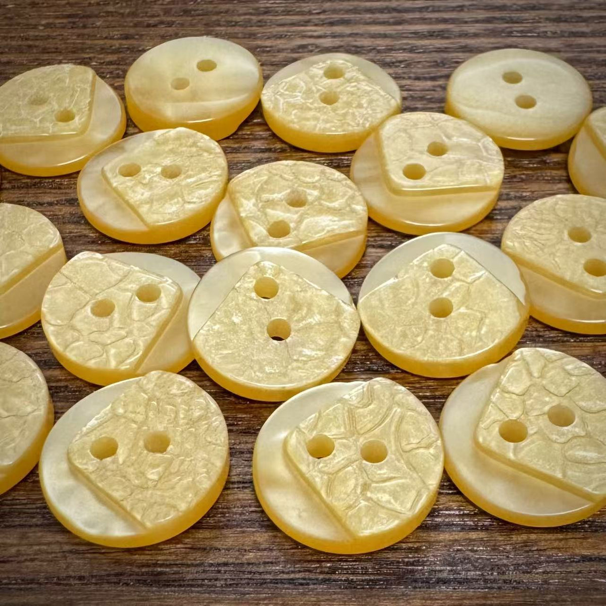 Bunli - DIY 10 Pack Golden-Orange Asymmetric Button