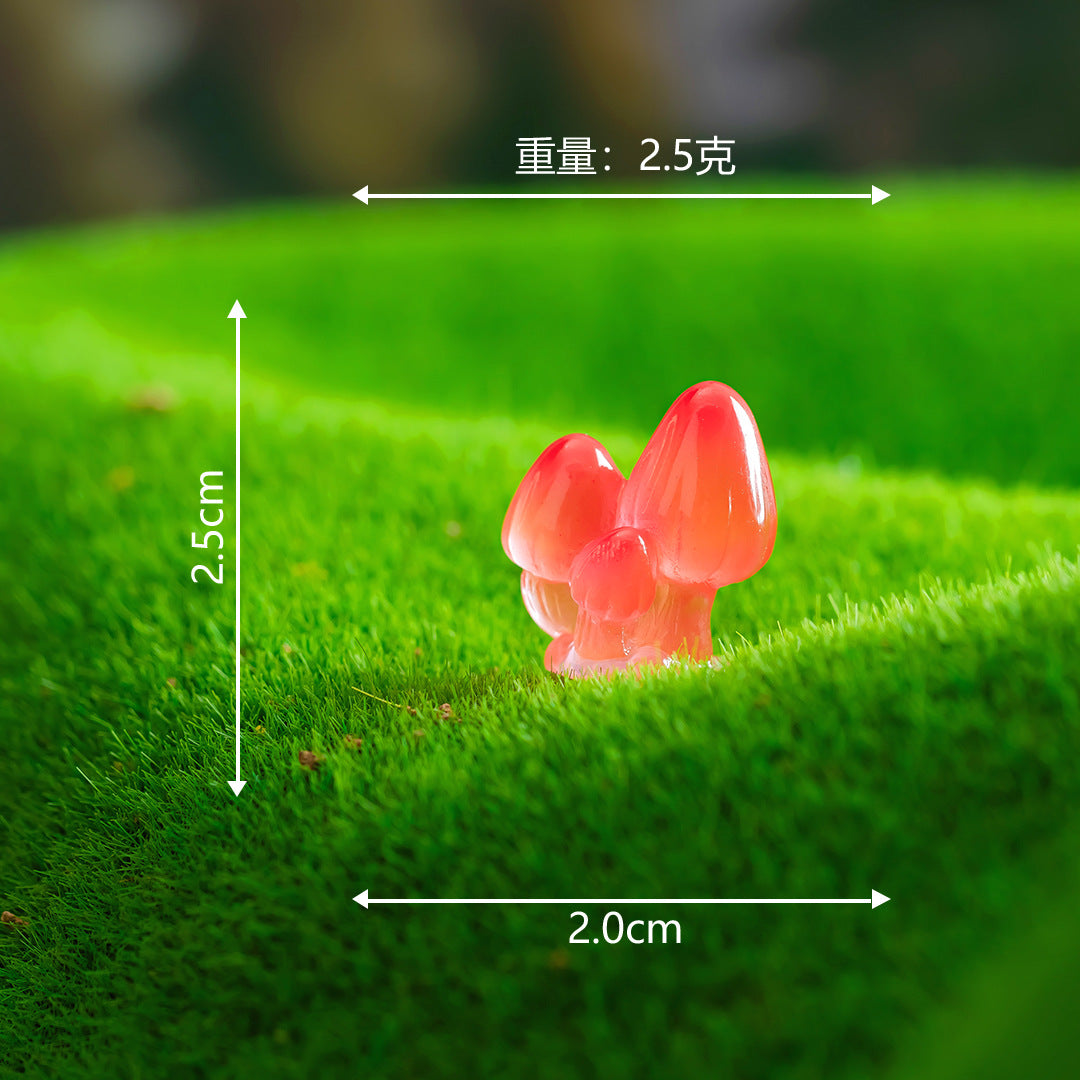 苔藓微景观创意简约仿真夜光小蘑菇 diy多肉造景装饰品配件小摆件