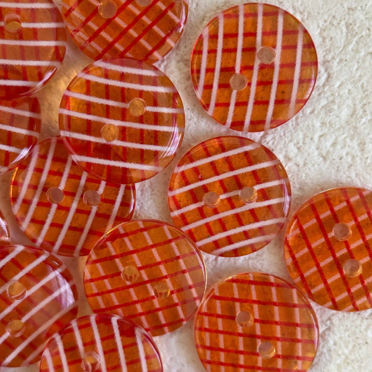 Bunli - DIY 10 Pack Transparent Mixed-Pattern Round Button