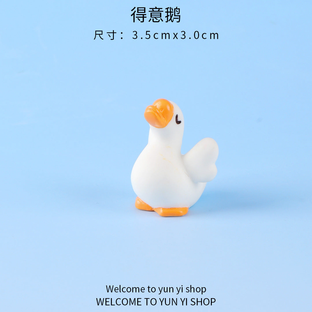 微景观创意呆萌搞怪大白鹅公仔园艺diy装饰品 配件汽车桌面小摆件