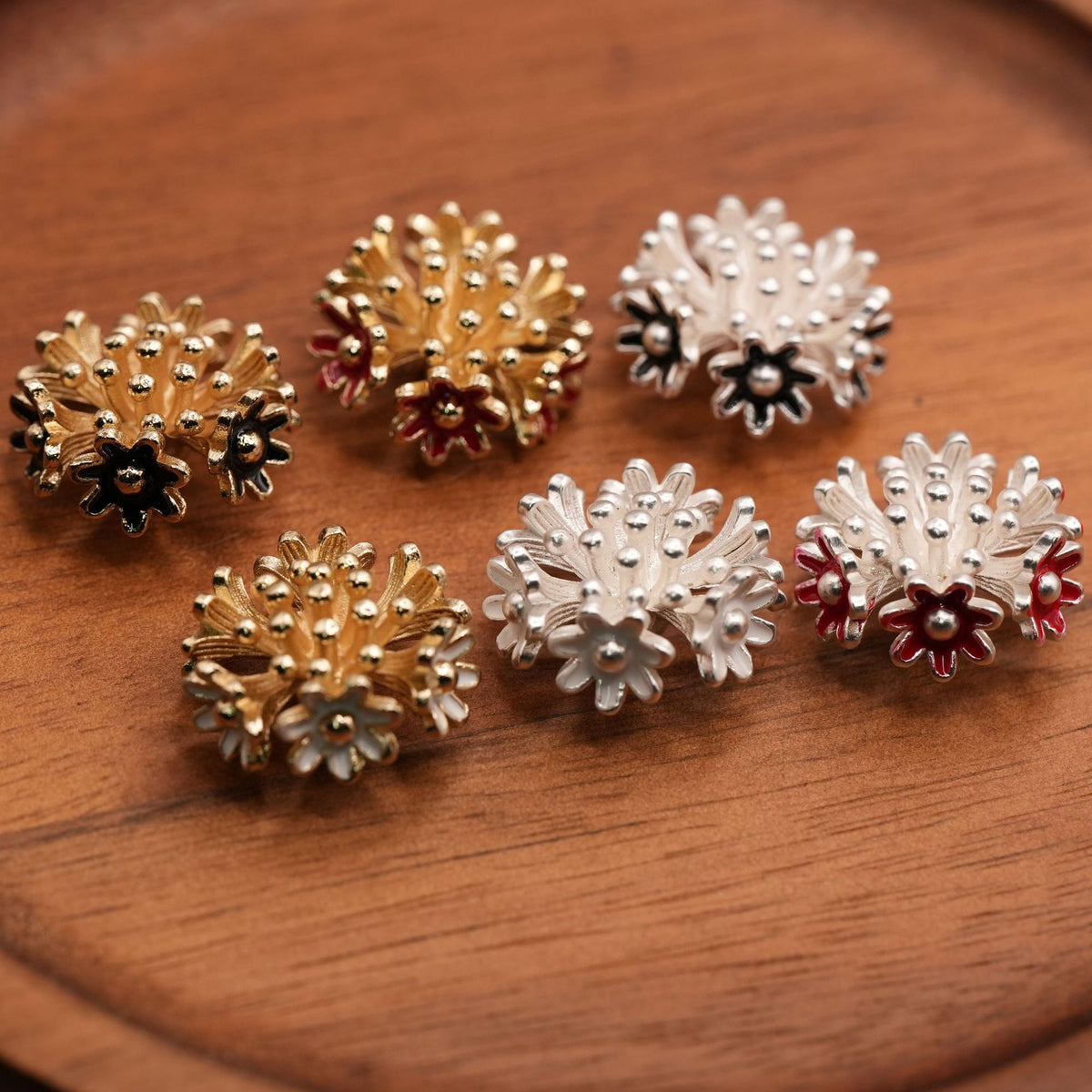 Bunli - DIY 10 Pack Ornate Floral Shank Button