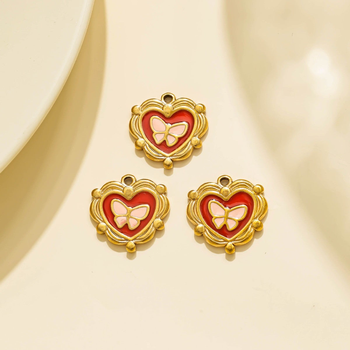 Elvane - Butterfly Scalloped Heart Pendant Only