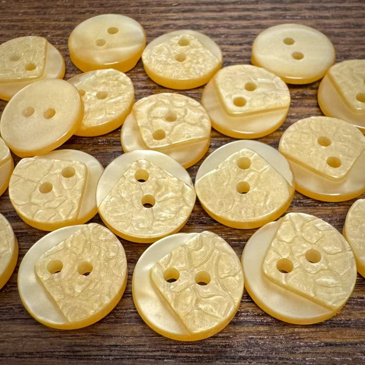 Bunli - DIY 10 Pack Golden-Orange Asymmetric Button