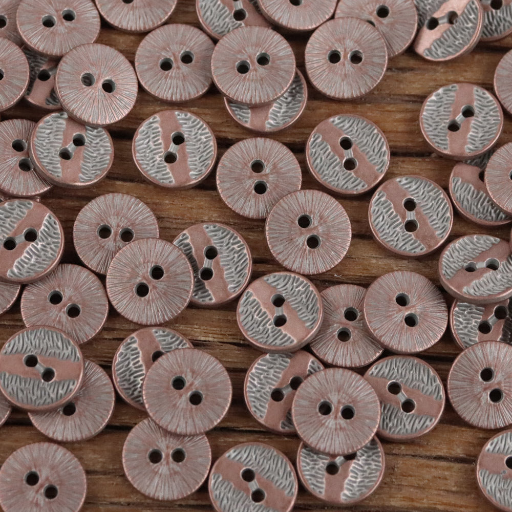 Bunli - DIY 10 Pack Textured Varied-Tone Round Button