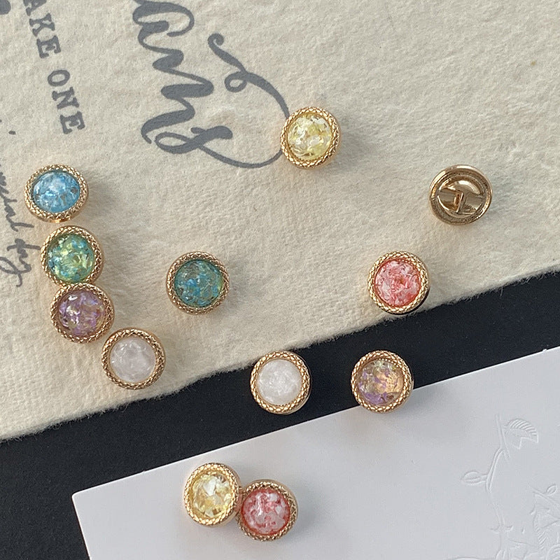 金属果冻碎花金边纽扣衬衫开衫扣子旗袍服装钮扣扣子连衣裙扣批发