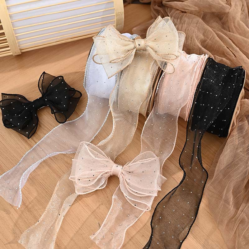 拷边烫钻鲜花包装服装辅料节日装饰礼品礼盒手工头饰DIY缎带丝带