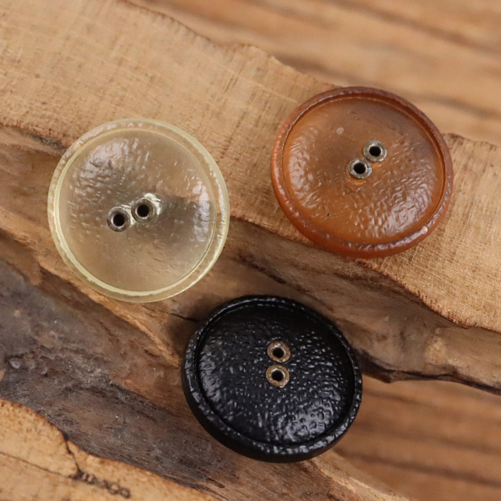 Bunli - DIY 10 Pack Textured Smooth-Back Round Button
