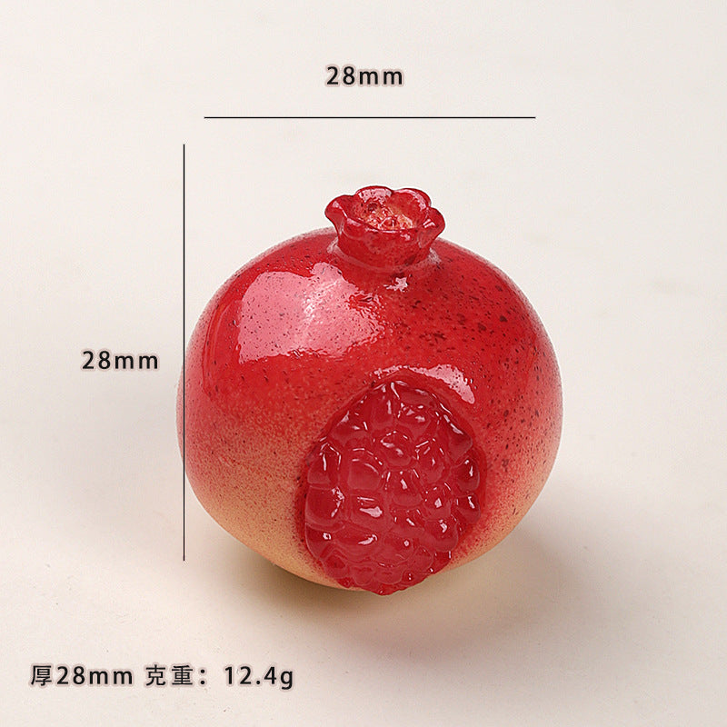 卡通diy树脂配件饰品立体切口石榴奶油胶发夹鞋扣钥匙扣吊坠配饰