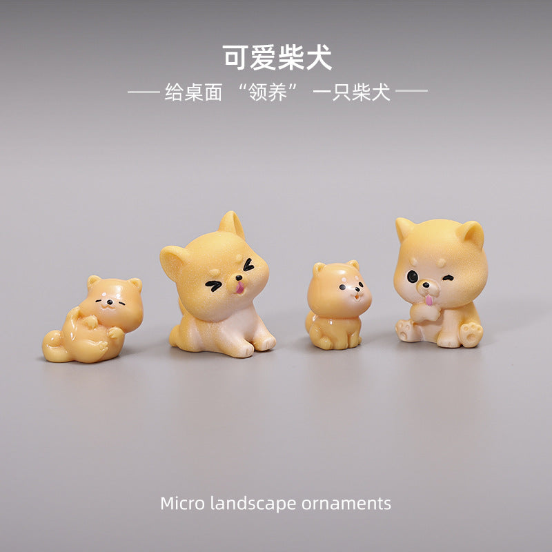 可爱柴犬小狗摆件微景观车载家居桌面树脂diy工艺装饰小万圣节