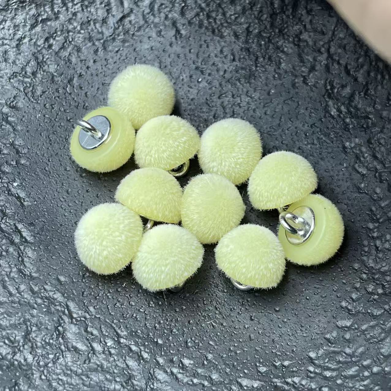 植绒半面切面扣子金属底纽扣极简轻奢风羊毛衫衬衫开衫装饰辅料扣