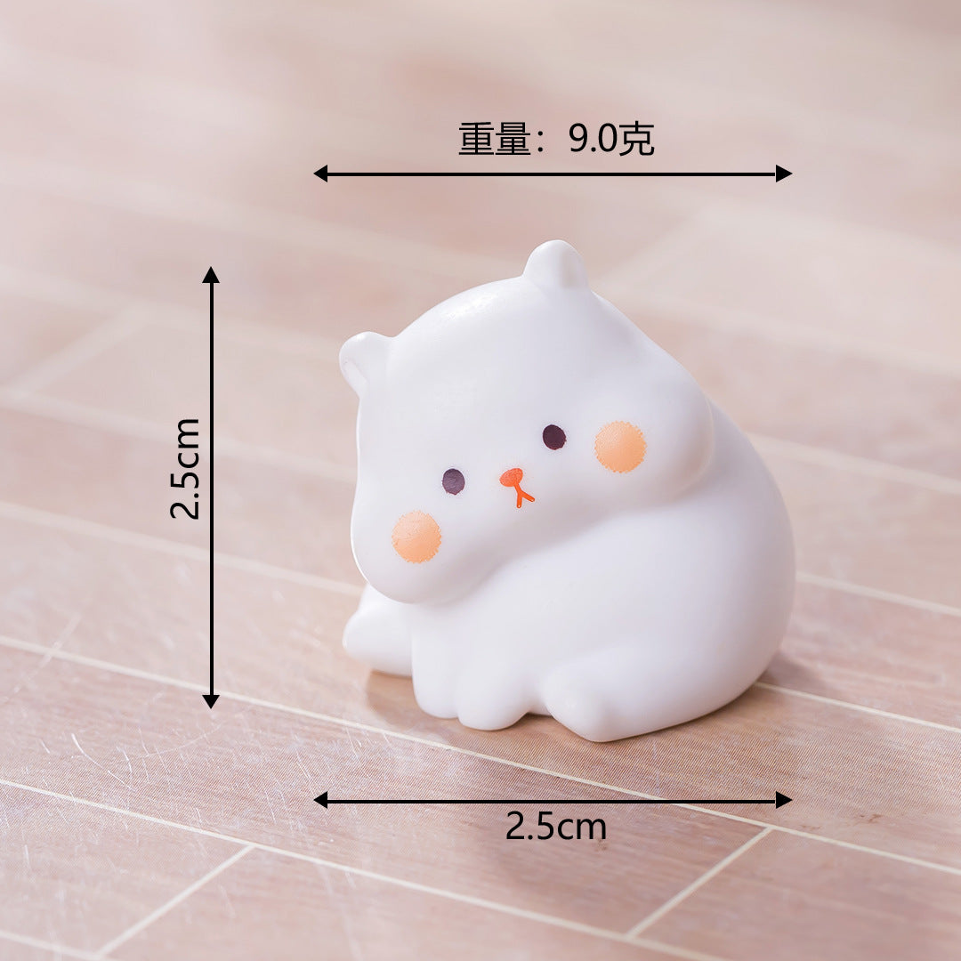 微景观创意可爱圆圆小仓鼠 公仔娃娃屋diy装饰配件迷你桌面小摆件