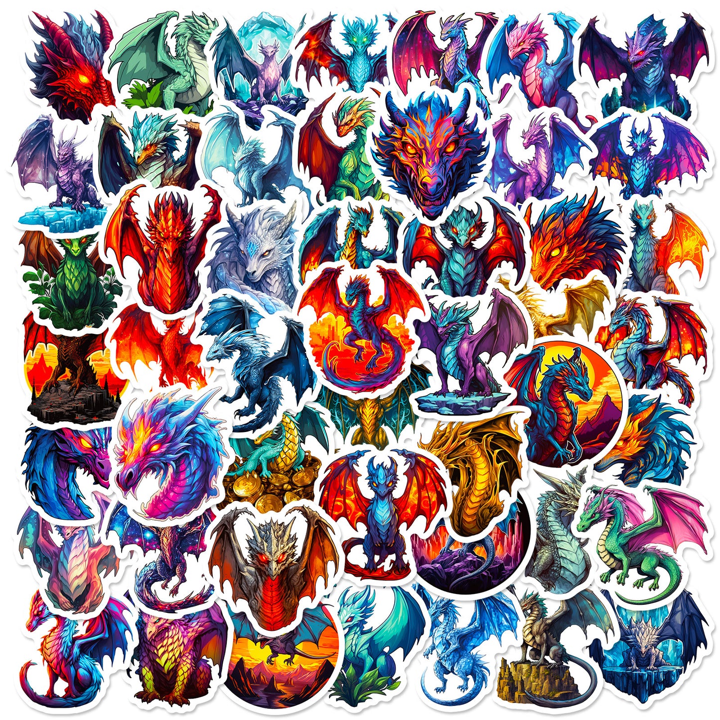 50张火翼龙贴纸Wings of Fire火之翼龙贴纸diy笔记本涂鸦装饰贴画