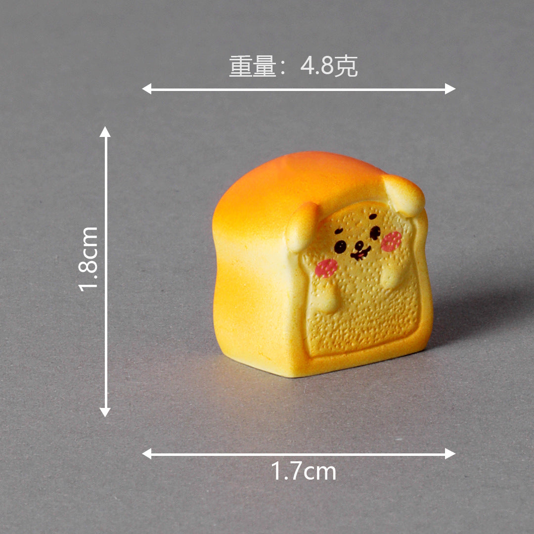 微景观创意摆件 可爱卡通面包小狗装饰品配件 车载桌面树脂小摆件