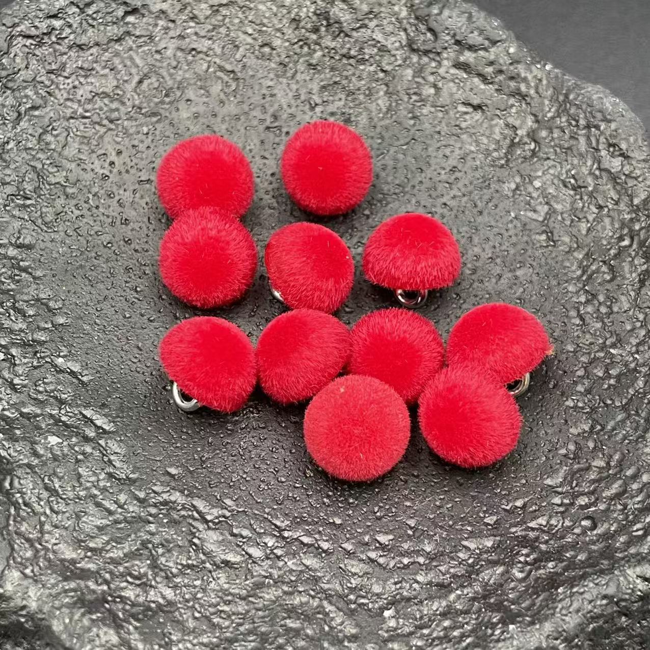 植绒半面切面扣子金属底纽扣极简轻奢风羊毛衫衬衫开衫装饰辅料扣