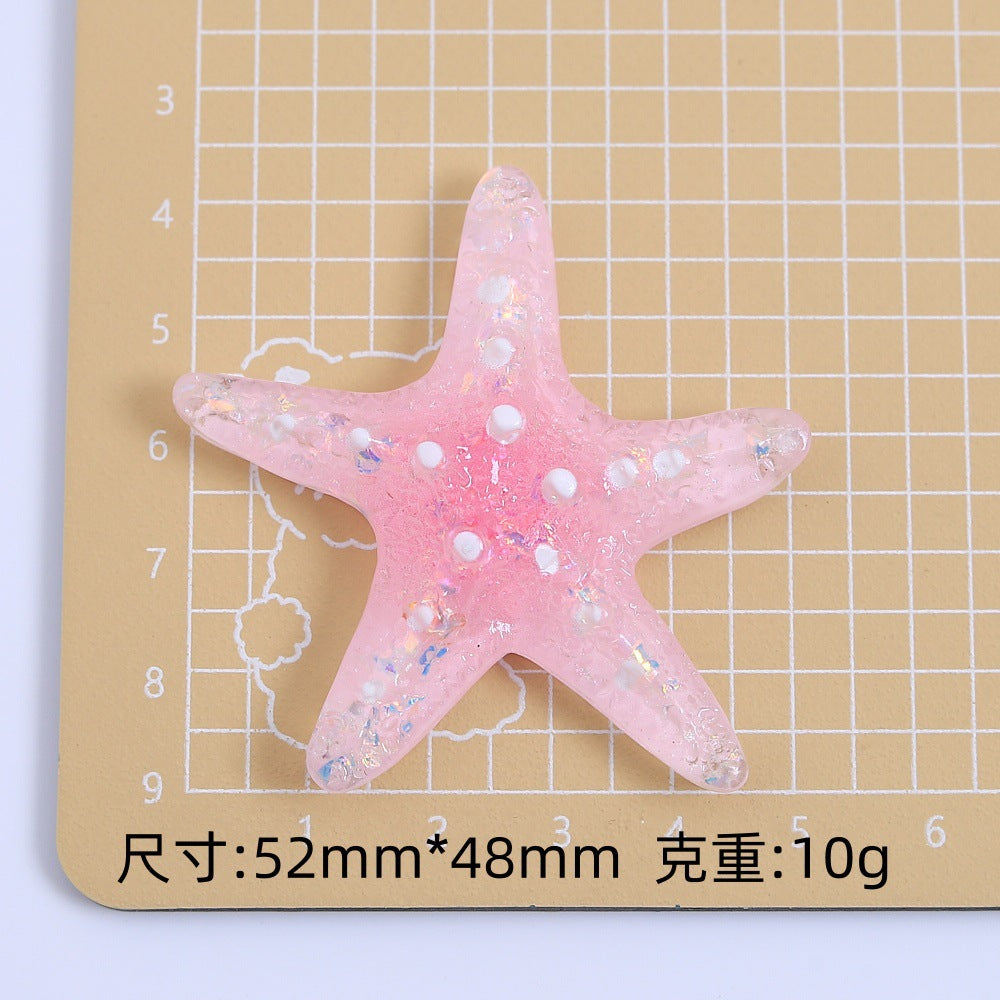 创意彩色冰透海星手工diy自制饰品配件奶油胶树脂小配件材料批发