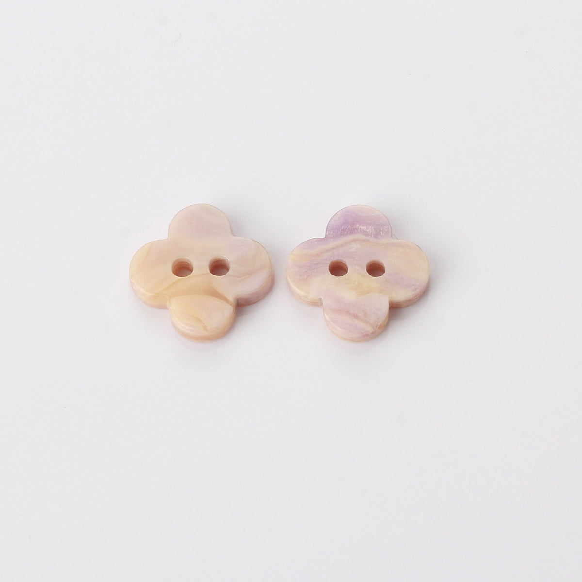 Bunli - DIY 10 Pack Pink-Beige Marbled Mixed-Shape Button