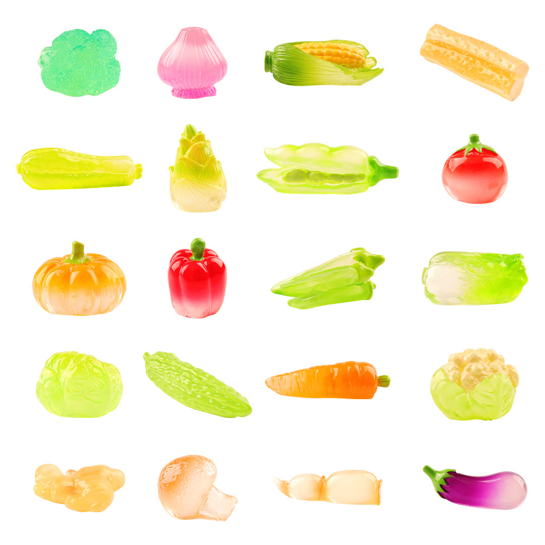 微景观小摆件夜光仿真蔬菜南瓜 创意diy装饰品微缩场景小摆件批发