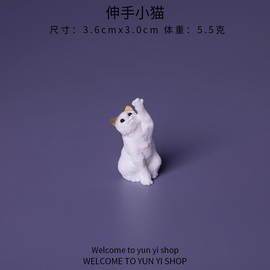 微景观写实小猫 创意树脂摆件卡通可爱小猫 办公室车载桌面小摆件