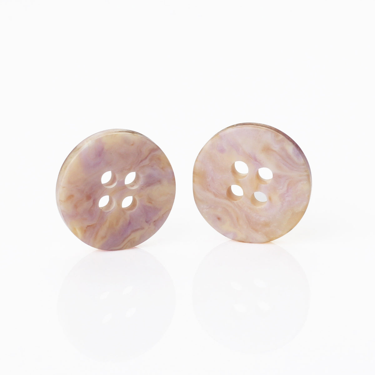 Bunli - DIY 10 Pack Pink-Beige Marbled Mixed-Shape Button