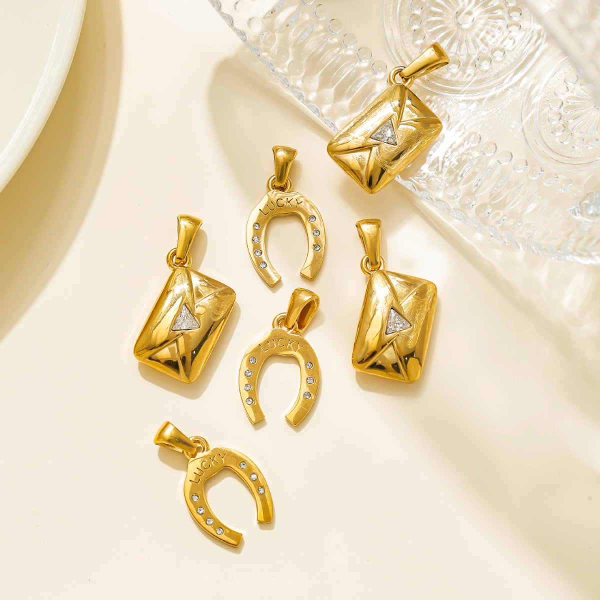 Elvane - Lucky Horseshoe and Envelope Pendant Only