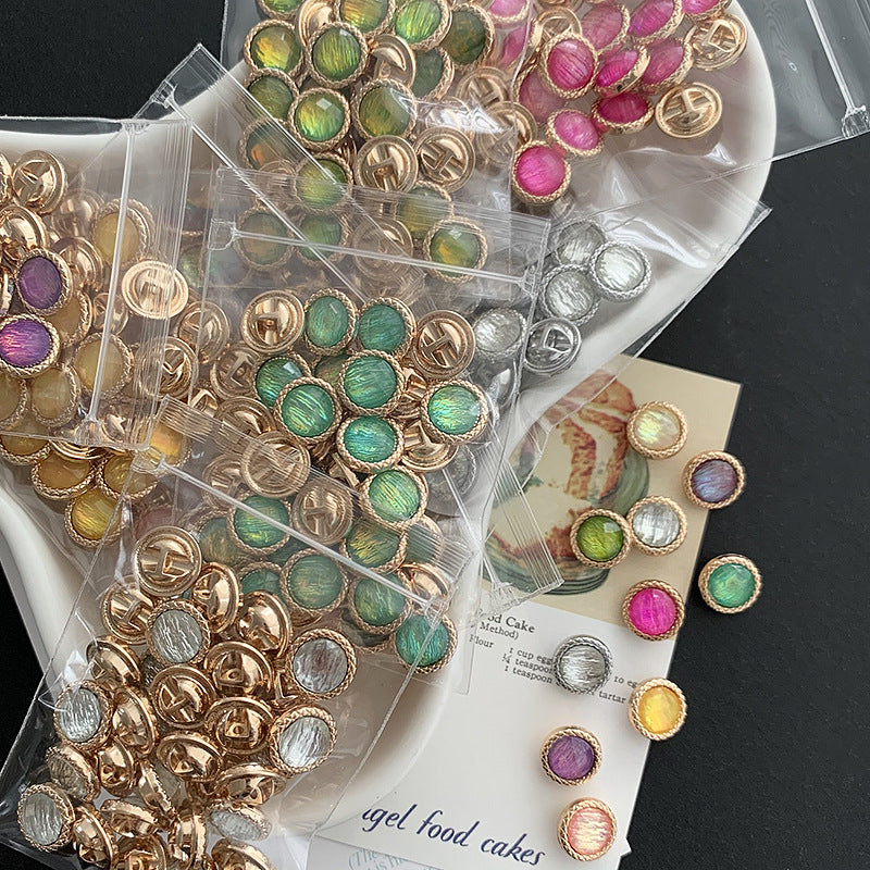 衬衫开衫纽扣POIO服装扣暗眼拉丝ab彩扣子新中式旗袍扣小众精致扣