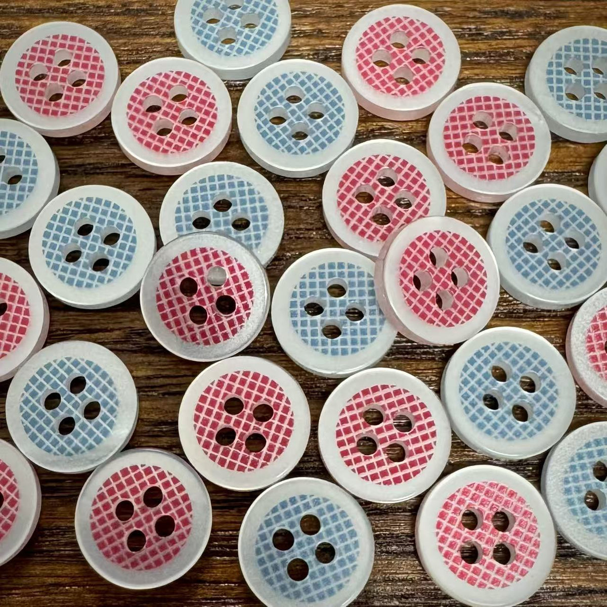 Bunli - DIY 10 Pack Plaid Four Hole Button