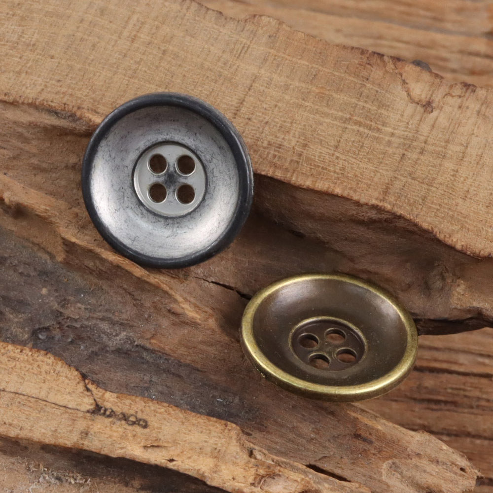 Bunli - DIY 10 Pack Bowl Shaped Wide Rim Metal Button