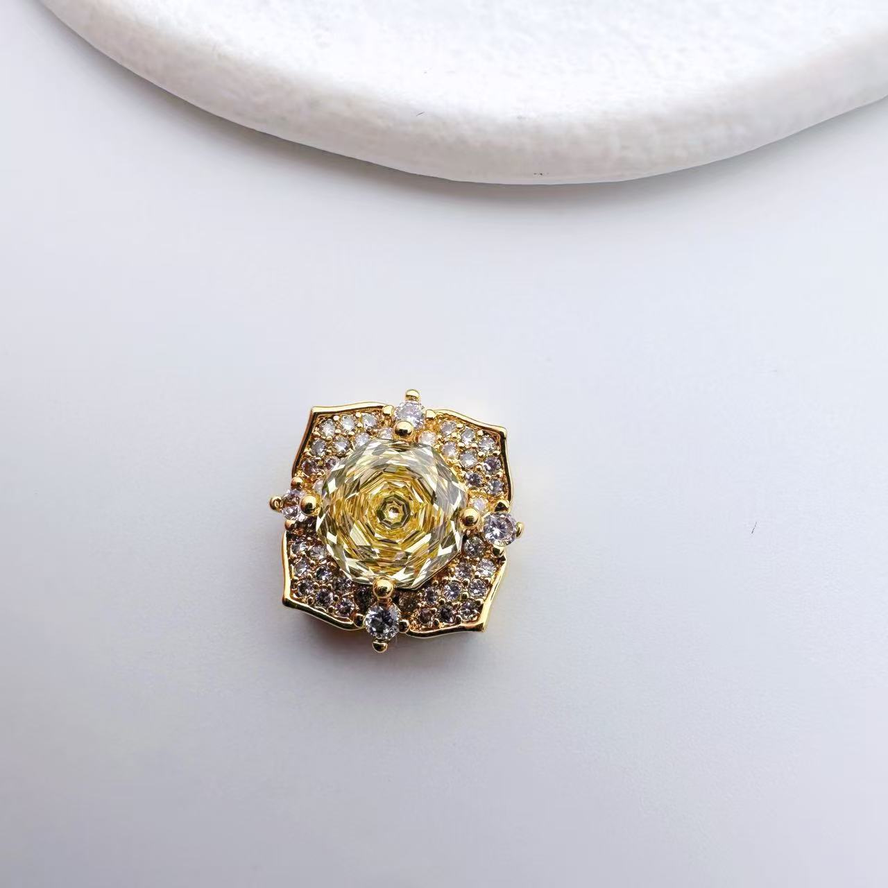铜镀18K保色玫瑰切锆石雪落下多通隔珠diy饰品配件水晶串珠材料