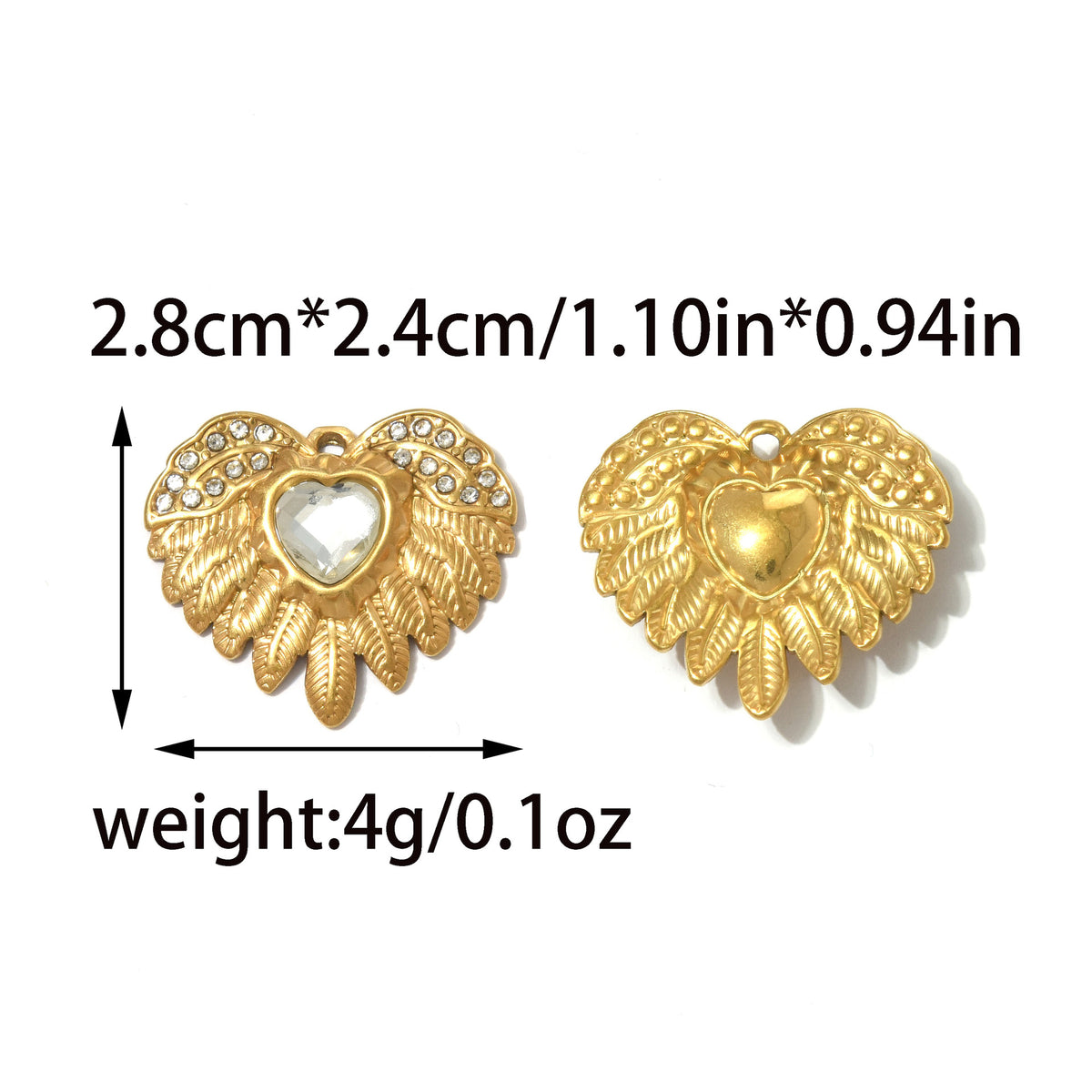 Elvane - Western Celestial Winged Heart Pendant Only