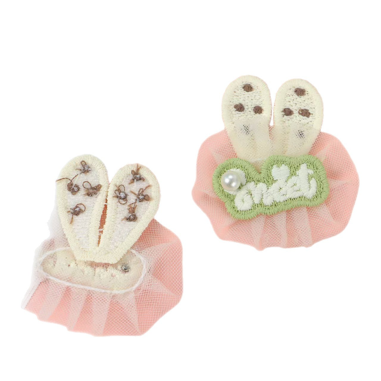 Patch甜美可爱蕾丝兔耳蝴蝶结布贴配件  手工diy发夹鞋帽服饰辅料