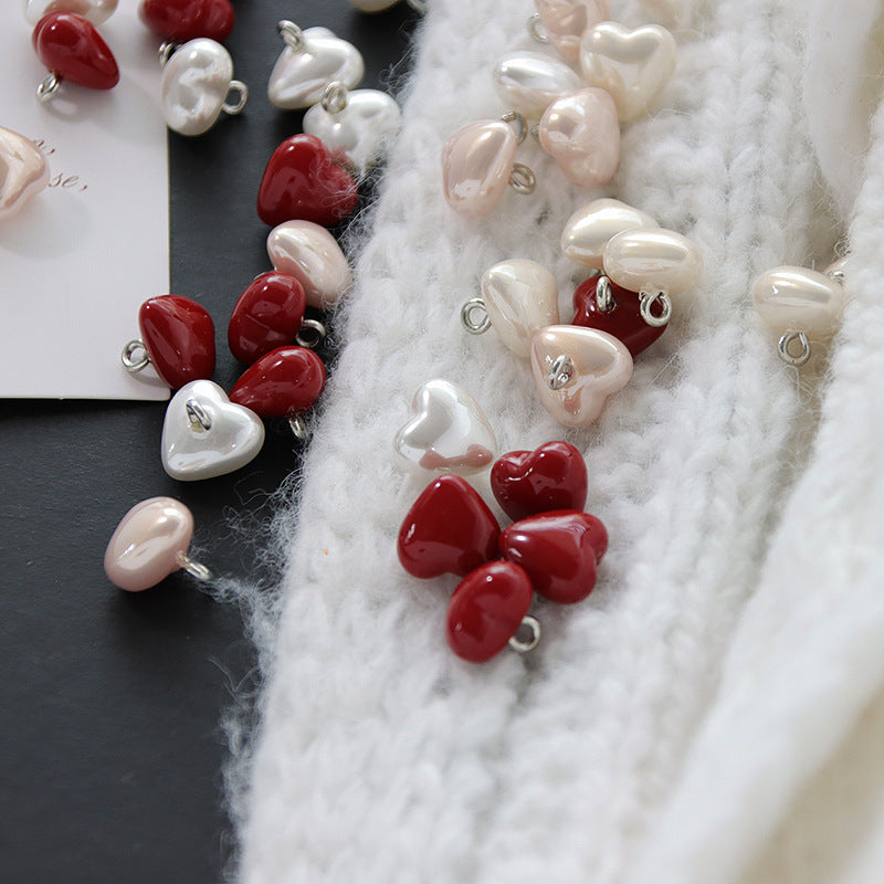 Bunli - DIY 10 Pack Four-Color Heart-Shaped Button