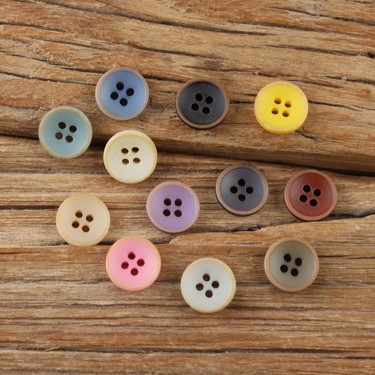 Bunli - DIY 10 Pack Matte Round Four Hole Button