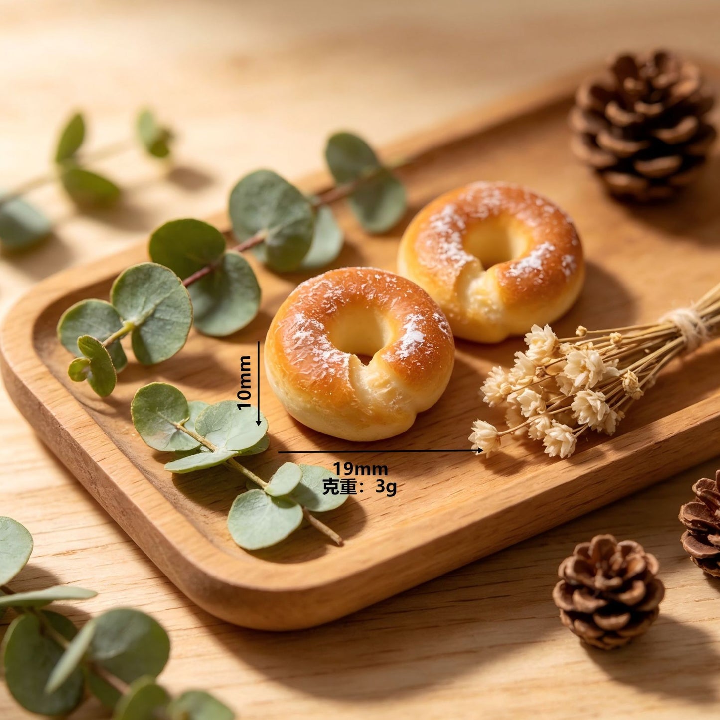 全麦贝果甜甜圈面包烘焙店微缩食玩奶油胶diy发夹头绳钥匙扣材料
