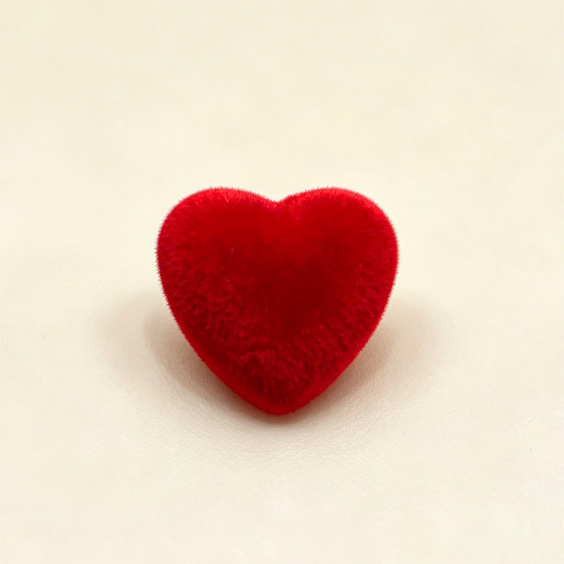 Bunli - DIY 10 Pack Flocked Heart Shank Button